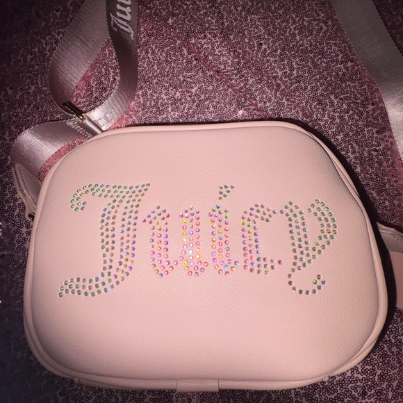 Juicy Couture Light Pink Crossbody Bag with Rhinestone Logo - Picture 2 of 6